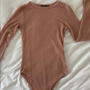 Boohoo pink body suit